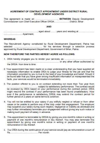 Rural Agencies Contract Agreement 