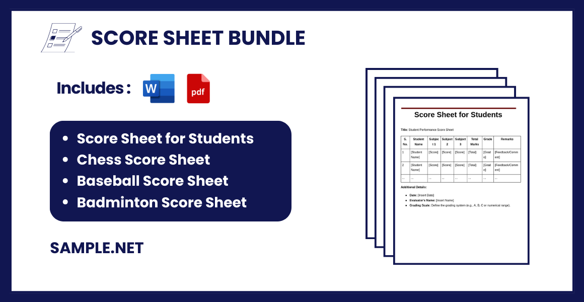 score sheet bundle