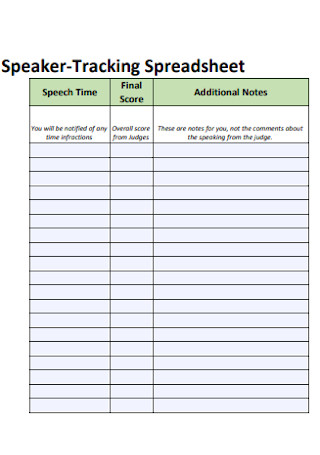 Speaker Tracking Spreadsheet