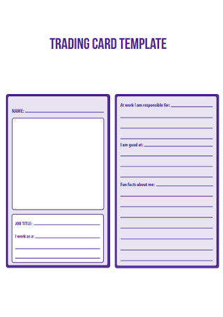 Trading Card Form Template