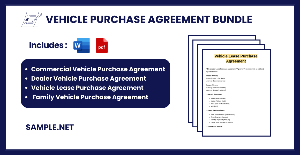 vehicle purchase agreement bundle