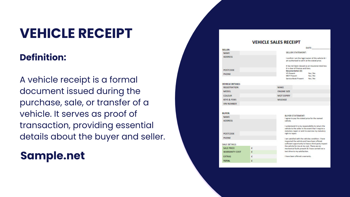 vehicle receipt