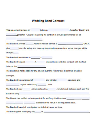 Wedding Band Contract