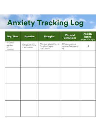 Anxiety Tracking Log