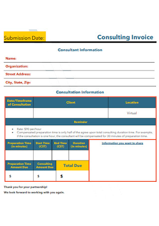 Basic Consltant Invoice