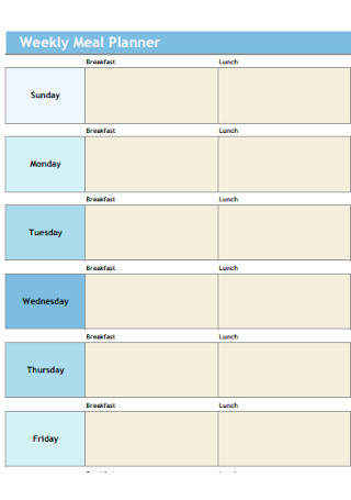 Basic Weekly Meal Planner