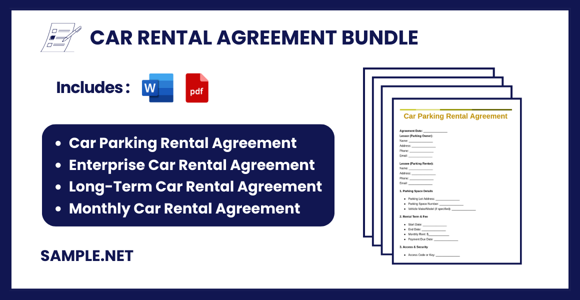 car rental agreement bundle