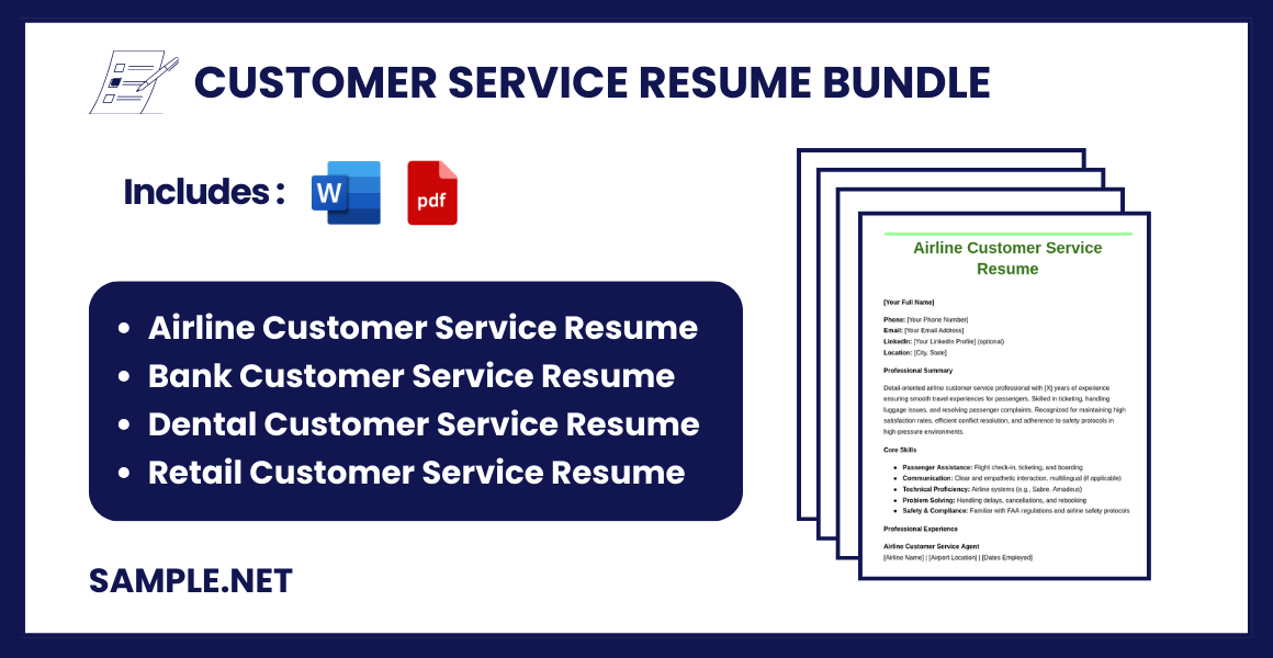 customer service resume bundle