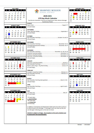 Day Work Calendar Format