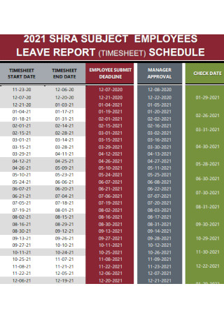 Employee Leave Report and Schedule