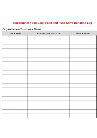 Fund Drive Donation Log