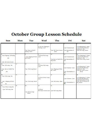 Group Lesson Schedule