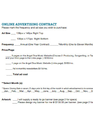 Online Advertising Contract