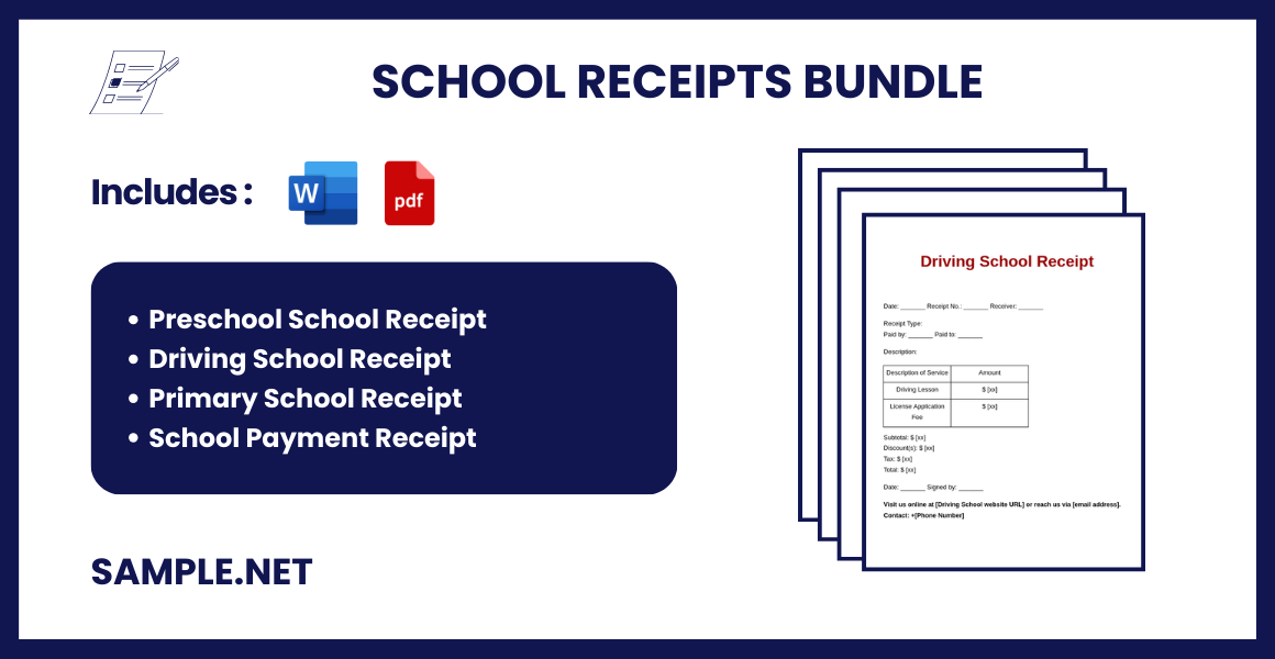 School Receipts Bundle