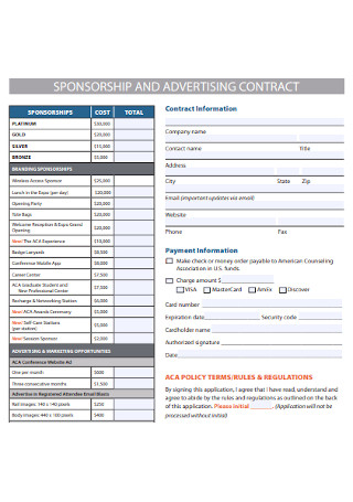 Sponsorship and Advertisng Contract