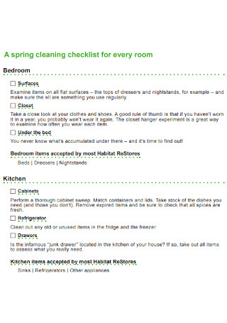 Spring Cleaning Checklist for Every Room