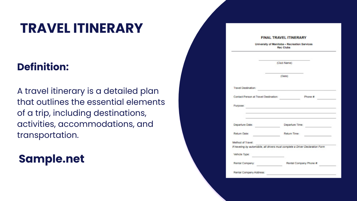 travel itinerary