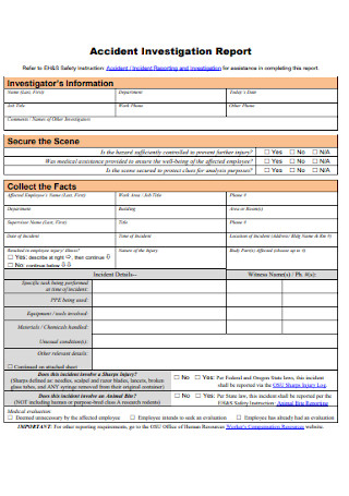 Accident Investigation Report Template