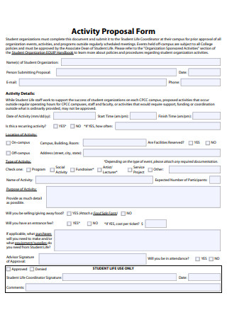 Activity Proposal Form
