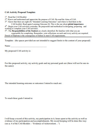 Activity Proposal Template