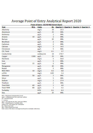 Average Point of Entry Analytical Report