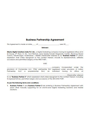 Basic Business Partnership Agreement