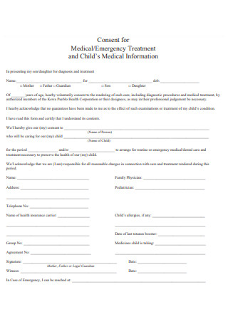 Child Medical Consent Template