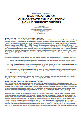 Child Support Orders Modification