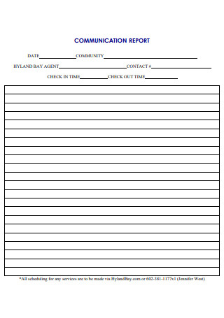 Communication Report Template