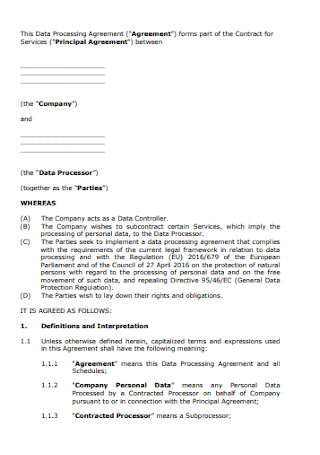 Company Data Processing Agreement