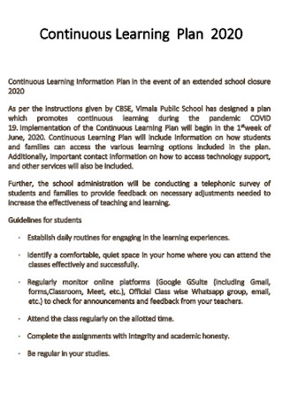 Continuous Learning Plan