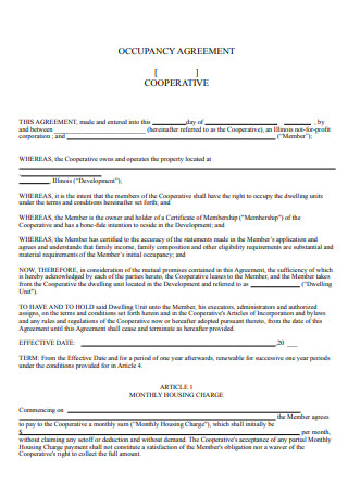 Cooperative Occupancy Agreement