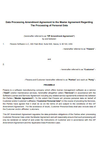 Data Processing Amendment Agreement