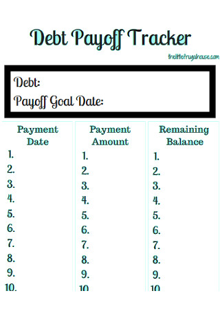 Debt Payoff Tracker Format