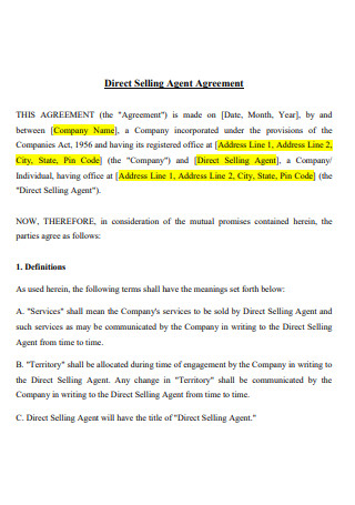 Direct Selling Agent Agreement