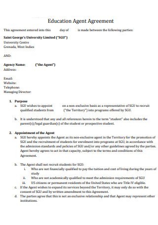 Education Agent Agreement