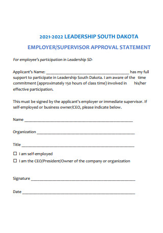 Employer Leadership Approval Statement