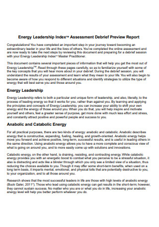 Energy Leadership Report