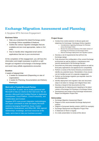 Exchange Migration Assessment and Planning