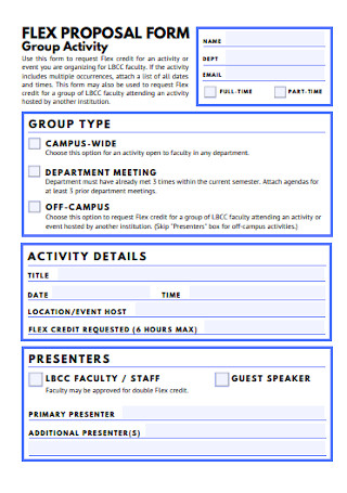 Group Activity Proposal Form