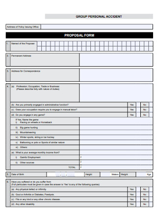 Group Personal Accident Form