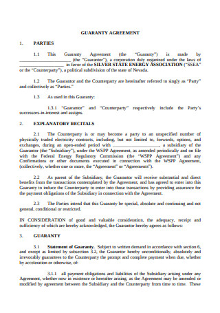 Guaranty Agreement Template