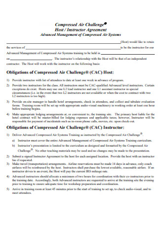 Host and Instructor Agreement
