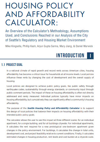 Housing Policy and Affordability Calculator