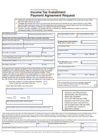 Income Tax Installment Payment Agreement