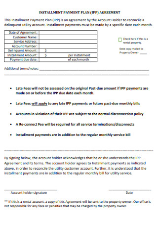 Installment Payment Plan Agreement