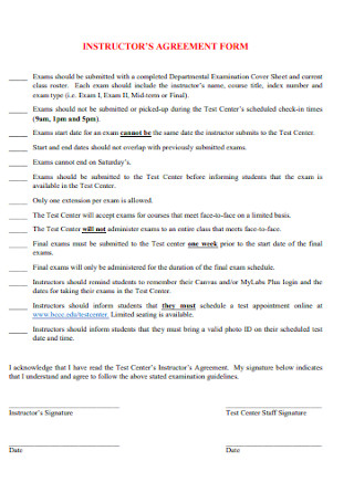 Instructor Agreement Form