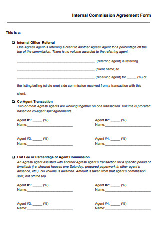 Internal Commission Agreement Form