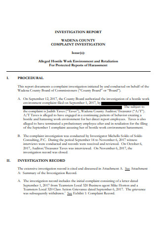 Investigation Report in PDF