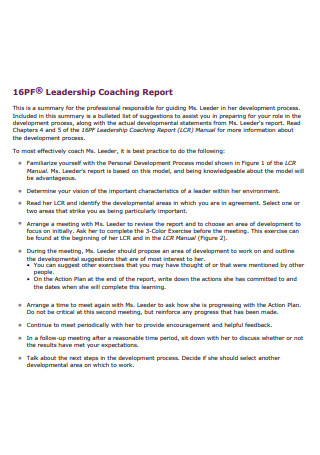 Leadership Coaching Report1